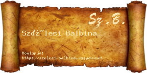 Szélesi Balbina névjegykártya